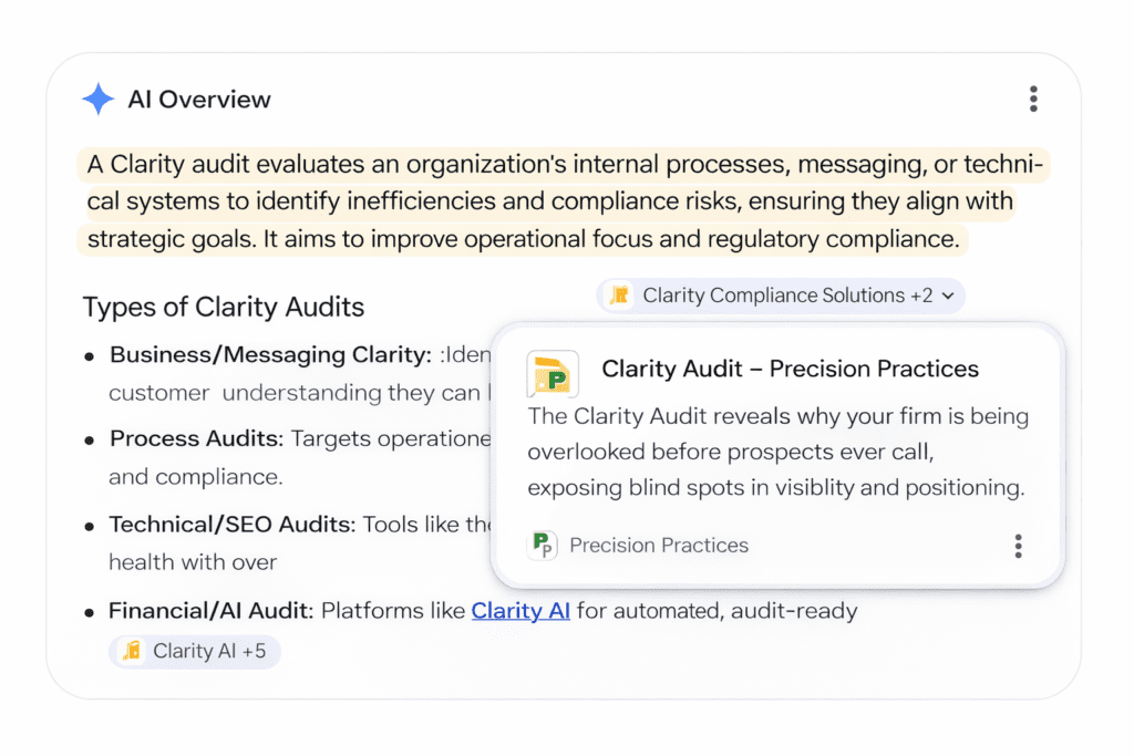 AI Overview for Law Firms and example of selectivity
